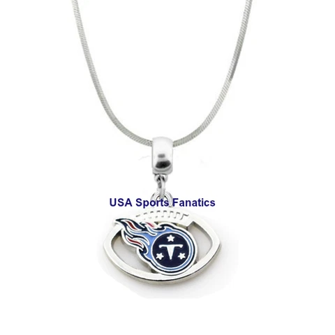 NFL Tennessee Titans Football Logo Pendant Necklace On A 925 Snake Chain Cover