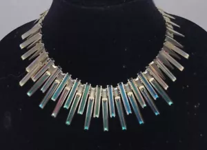 Kendra Scott KAPLAN Gold Necklace w/ Metallic Spikes Iridescent Glass $295 - Picture 1 of 6