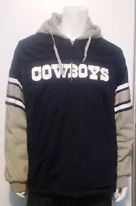 NFL GIII Embroidered Dallas Cowboys Quilted Hooded Hoodie Jacket Men Large - Picture 1 of 11