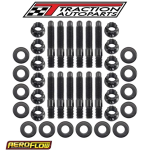 Universal Valve Cover Stud Kit 1/4-20" OAL 1.50", 12 Pk Black 12 Point Nuts - Picture 1 of 4