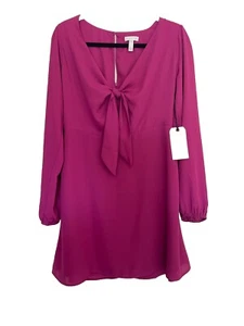 Leith Magenta Dress Tie Long Sleeve Medium M - Picture 1 of 20