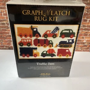 Graph n Latch "Traffic Jam" Latch Hook Kit Tappeto Auto Camion Costruzione 26,5"x16" - Foto 1 di 6
