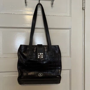 Bolso de Mano DOONEY & BOURKE Cuero Negro Mediano Comprador con Estampado de Cocodrilo - Imagen 1 de 11