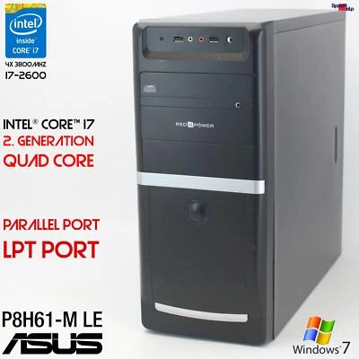 Asus P8H61-M Le/Usb3 Intel Core I7 2600 Computer Pc Windows Xp Parallel Port Lpt - Image 1 of 4