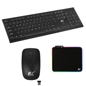 Zestaw klawiatura mysz bezprzewodowa NanoRS RS580 podkładka - Zdjęcie 1 z 8
