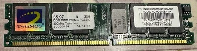 1x 256Mb PC-3200 400MHZ  M2G9I08A-MK Memoria RAM DIMM DDR TwinMOS - Immagine 1 di 2