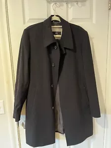 Hugo Boss Black Coat Wool Cashmere TOPCOAT Men’s Size 40R Peacoat - Picture 1 of 8