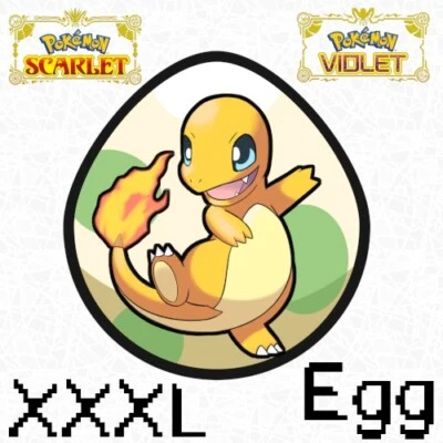 Charmander XXXL Uovo Lucido Lv. 1 6IV Jumbo Alpha Taglia Pokemon Viola Scarlatto SV