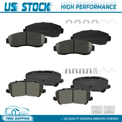 Pastillas de freno de cerámica de 8 piezas con kits de hardware para Honda Passport 2019 2020 2021 2022 Foto 1 de 4