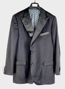 46/48L INDOCHINO TUXEDO Black Blazer Suit Coat Jacket Wool Cashmere Silk Formal