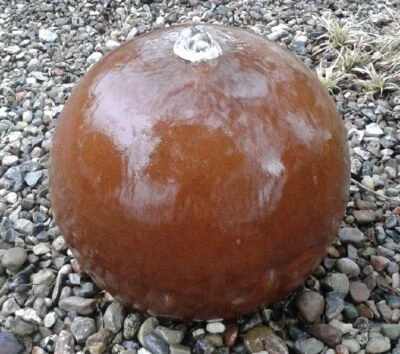 Kugelbrunnen 30 cm LED Cortenstahl Roststahl Springbrunnen Komplettset - Bild 1 von 4