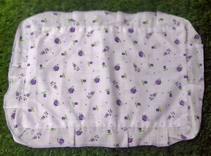Newborn Rectangle Pillow Cover Case Purple Flower Printed Soft Cotton Unisex 