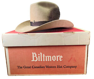 Vintage 80’s BILTMORE Canadian SoleilWestern Felt Hat Sz 7 New in Box