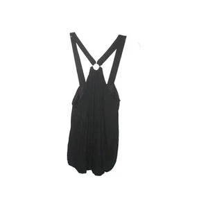 NWT Women's Black O-Ring Bubble Hem Tank Top M  Whimsigoth Clubwear  - Picture 1 of 6
