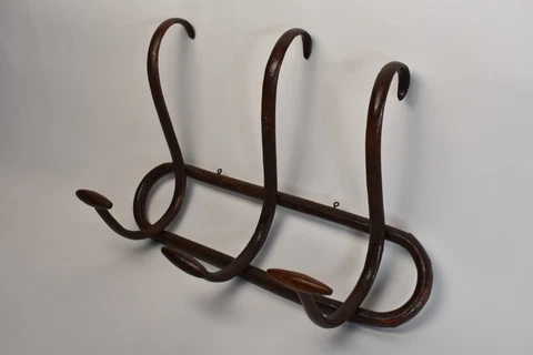 Antique Bentwood Wall Mount Coat Hat Rack Hall Tree Thonet Era Hook Vintage Rare Cover