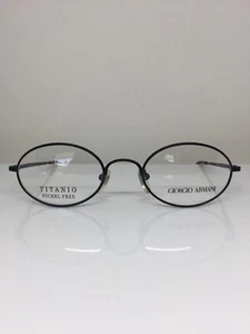 New VINTAGE Giorgio Armani 289-T EYEGLASS GA 289 Titanium Oval Black 46mm Italy - Picture 1 of 12