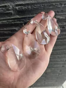Lotto di 4 splendidi antichi ��prisma goccia cristallo tagliato 2" - Foto 1 di 6