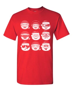 Santa Emoji Christmas XMas Funny Men's Tee Shirt 1523 - Picture 1 of 6
