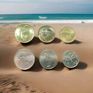 Coin.Lot of coins Animals.Mountain sheep Swallow Fish Bull Heron 6 coins - Picture 1 of 14