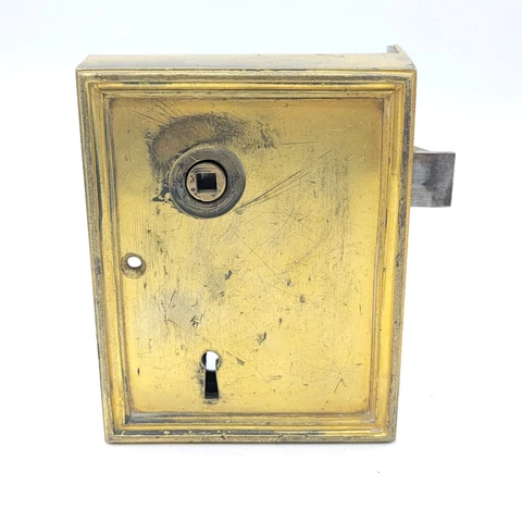 ANTIQUE PASSAGE RIM LOCK BRASS SALVAGE HARDWARE RECLAIMED Cover