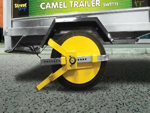 LOCKING WHEEL CLAMP SECURITY suit trailer tent snack van speedboat jetski etc. - Picture 1 of 2