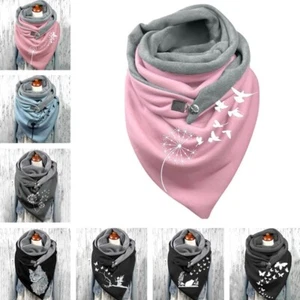 Sciarpa donna calda foulard triangolare invernale scialle triangolare con bottone - Foto 1 di 17