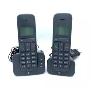 Telekom Sinus CA 37 Duo mit AB schnurloses Telefon Anthrazit | 1x Display defekt - Bild 1 von 8