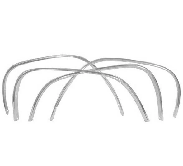 1966 Chevy Impala Wheel Well Opening Molding 4 PCS Set Polished Aluminum Dii - Imagem 1 de 1