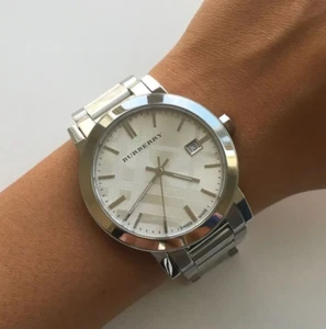 NEW BURBERRY WOMENS WATCH BU9037 STAINLESS STEEL SILVER BRACELET SILVER DIAL - Picture 1 of 6