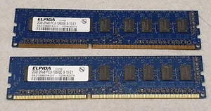 Elpida 2Rx8 4 GB ECC (2x2GB) EBJ21EE8BDFA-DF-F 2GB 2Rx8 PC3-10600E-9-10-E1 RAM - Bild 1 von 2