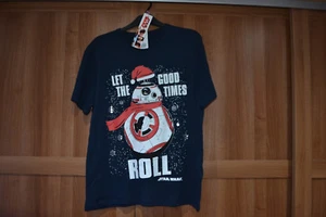 T-shirt regalo Star Wars Christmas BB8 Babbo Natale Droid blu scuro 3XL XXXL 127-132 - Foto 1 di 6