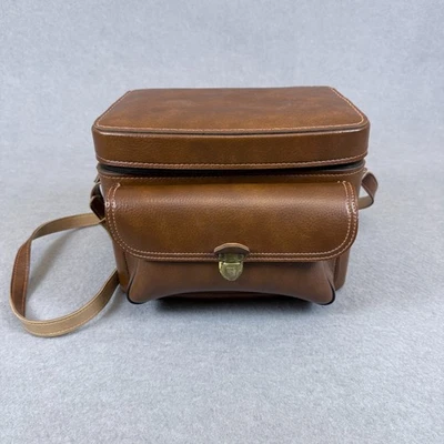 Bolso para cámara vintage Perrin #703 marrón imitación cuero estuche rígido correa para el hombro Foto 1 de 4