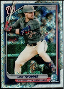 2024 Bowman Chrome #75 Lane Thomas Mojo Refractor Washington Nationals - Bild 1 von 2