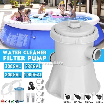 Electric Swimming Pool Filter Pump Aquarium Flow Clear Tank Water Filtration - Image 1 of 4