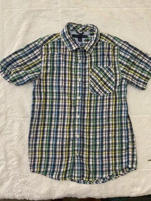 Tommy Hilfiger Youth Boys Large 16/18 Short Sleeve Plaid Button Down Shirt - Image 1 of 3