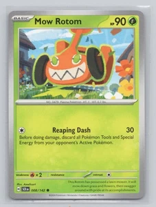 2024 Mow Rotom 008/142 Common SCR Base Set Standard Non Holo Grass Pokemon - Picture 1 of 2