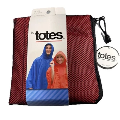 Poncho de lluvia rojo Totes de colección adulto talla única 100 % EVA impermeable con bolsa de malla nuevo con etiquetas Foto 1 de 2