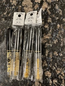 Alaska Gold Rush 24kt Carat Pure Gold Flakes Souvenir Pen 4 Total - Picture 1 of 3