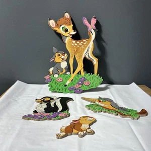 Vtg Disney Bambi Thumper Flower Friend Owl Nursery Wall Decor Wall Hanging AL - Picture 1 of 6