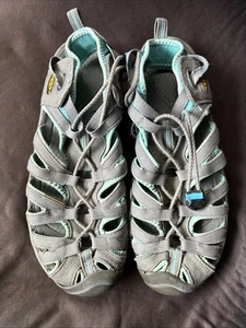 Keen Whisper Sandalen Wasserschuhe. Grau-Aqua mit Bungee-Spitze Damengröße 10 - Bild 1 von 12
