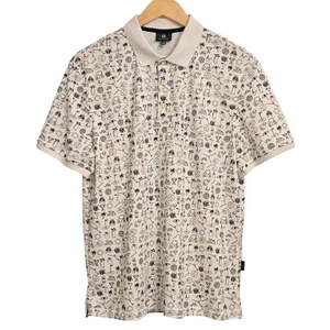AG Adriano Goldschmied Green Label Golf Poloshirt Herren Medium All Over Print - Bild 1 von 4