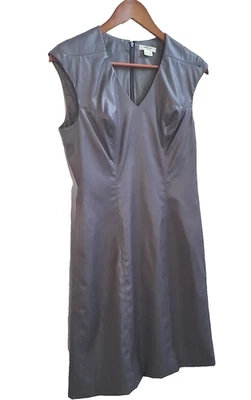 Helmut Lang Sleeveless Mini Shift Dress Womens Size 2 Grey - Image 1 of 4