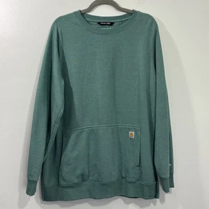 Women’s Carhartt Force Green Crewneck Sweatshirt Size XL 16-18 EUC - Picture 1 of 6