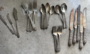 International radiant rose Flatware Sterling SILVER 32 PIECES - Picture 1 of 13