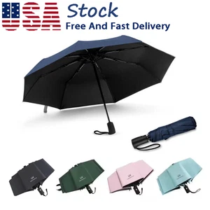 Paraguas compacto plegable automático negro anti UV sol/lluvia a prueba de viento 3 - Imagen 1 de 32