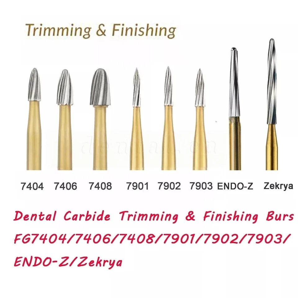 Fresas dentales de carburo de tungsteno FG taladros de pulido pulidores de recorte/acabado Foto 1 de 1