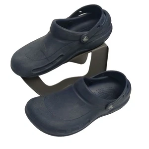 Crocs Bistro Work Clogs Men 8 Women 10 Navy Blue Solid Comfort Shoes Unisex - Picture 1 of 12