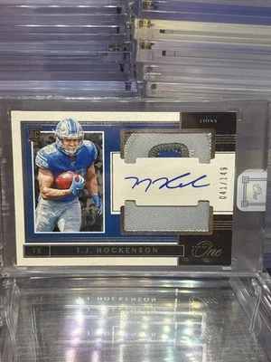 TJ HOCKENSON 2019 PANINI ONE DUAL ROOKIE PATCH AUTO /149 SEALED RPA RC LIONS #40 - Image 1 of 2