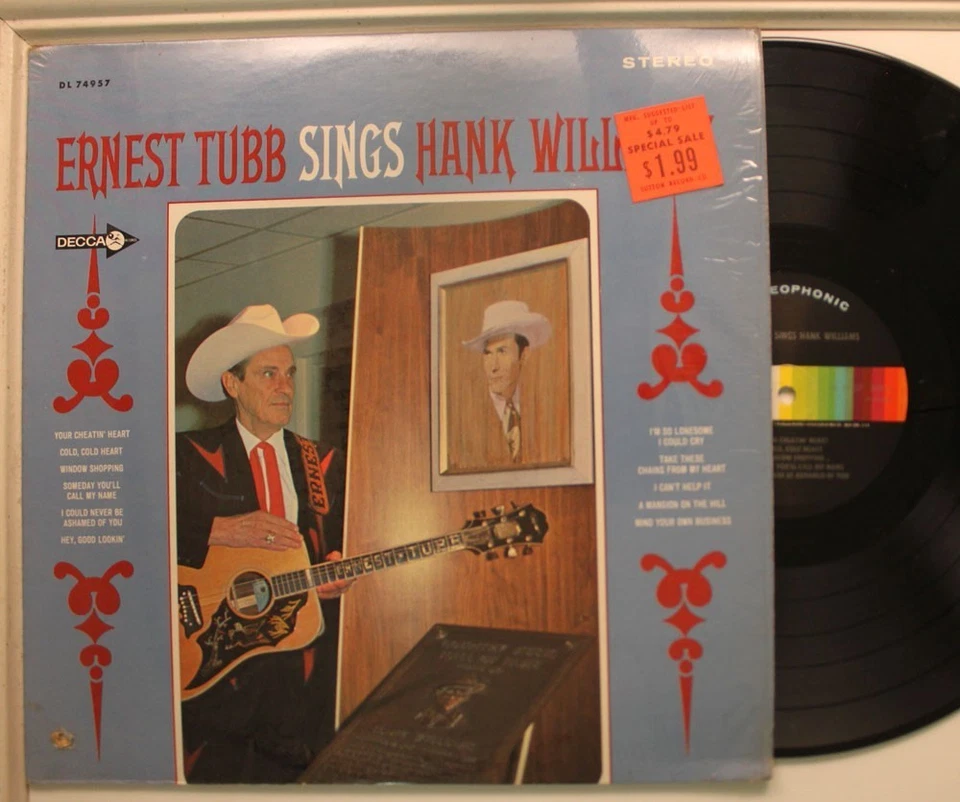 Ernest Tubb Lp Sings Hank Williams On Decca - Vg VG (In Shrink - Image 1 of 1