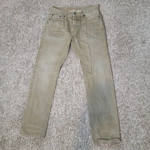 American Eagle Slim Straight Men's Size 30 W 32* L Olive Green Button Fly Jeans - Picture 1 of 9